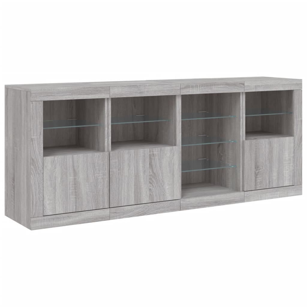 Credenza con Luci LED Grigio Sonoma 164x37x67 cm - homemem39