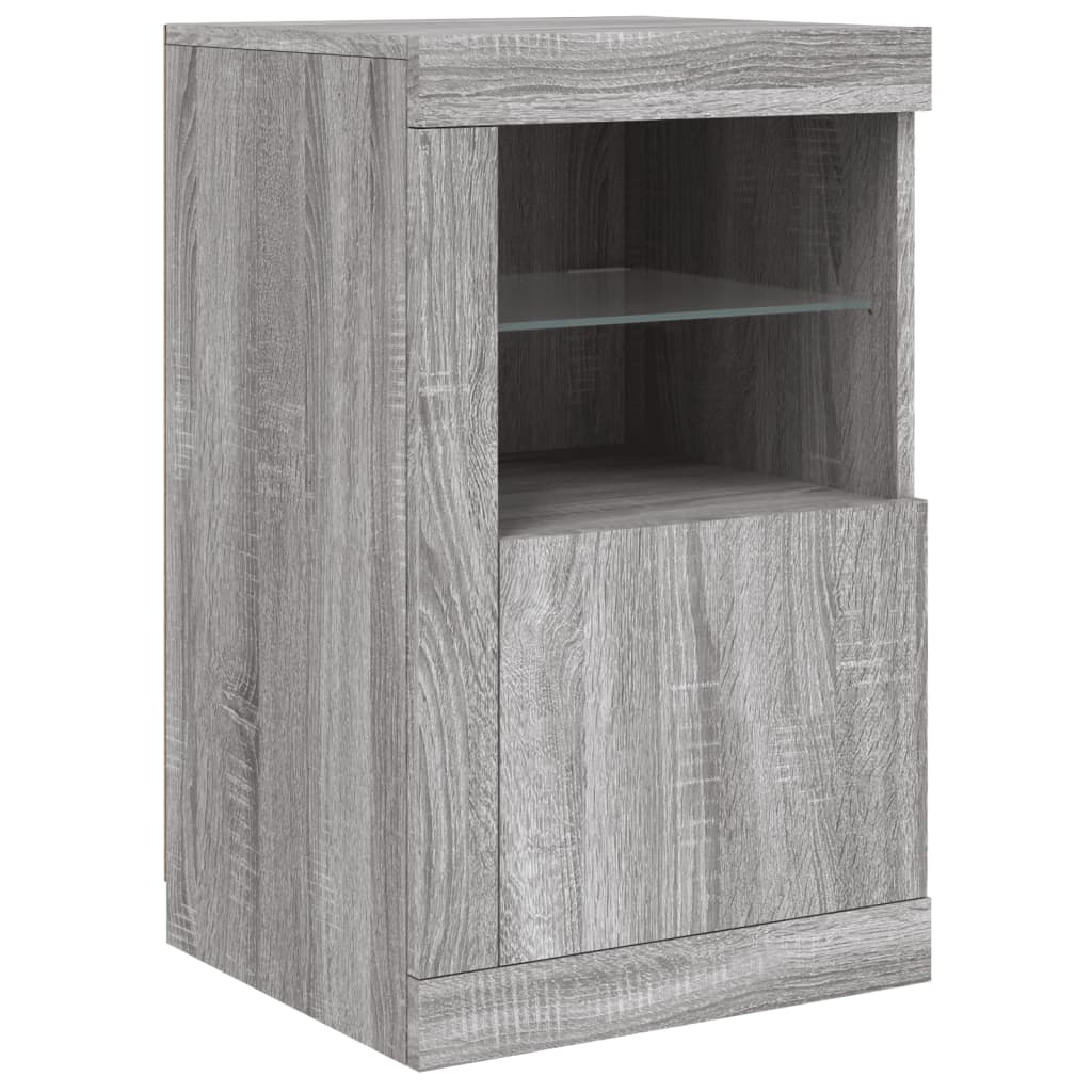 Credenza con Luci LED Grigio Sonoma 164x37x67 cm