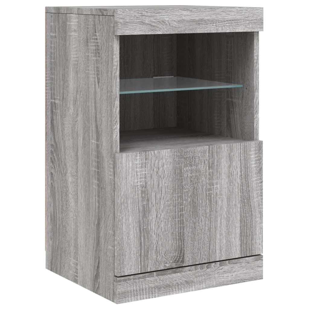 Credenza con Luci LED Grigio Sonoma 164x37x67 cm