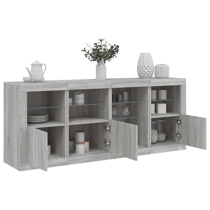 Credenza con Luci LED Grigio Sonoma 164x37x67 cm - homemem39