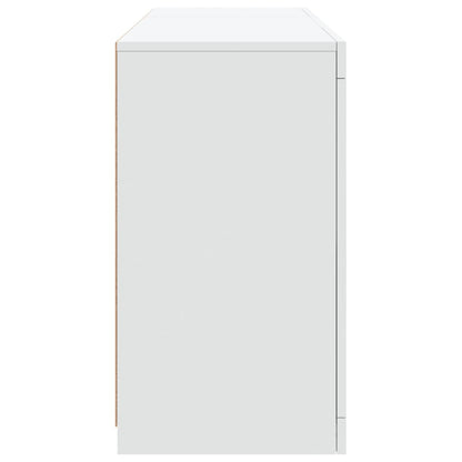 Credenza con Luci LED Bianca 123x37x67 cm - homemem39