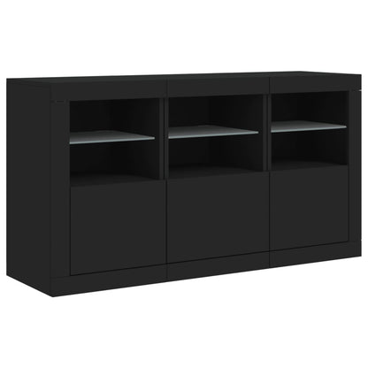 Credenza con Luci LED Nera 123x37x67 cm - homemem39