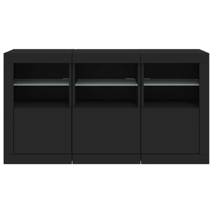 Credenza con Luci LED Nera 123x37x67 cm - homemem39