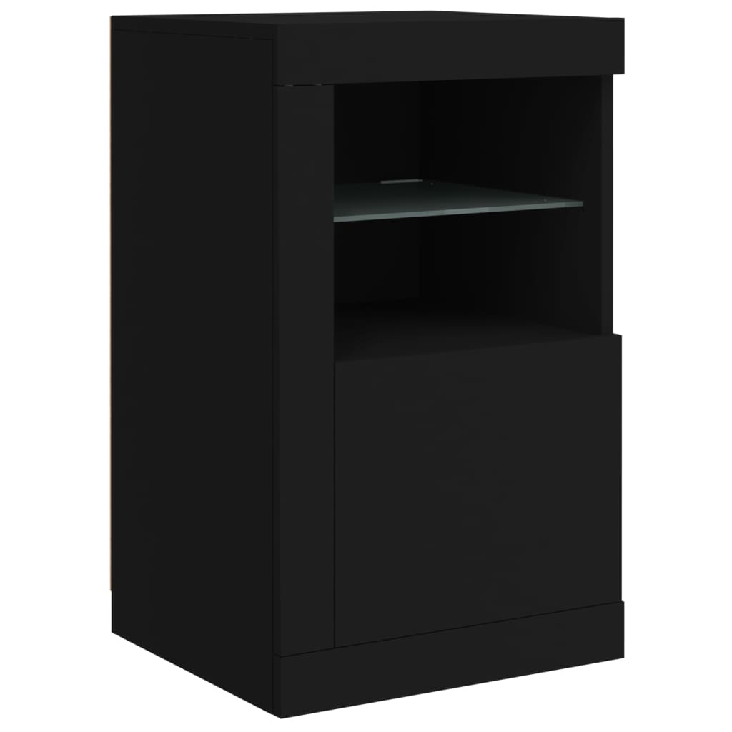 Credenza con Luci LED Nera 123x37x67 cm - homemem39
