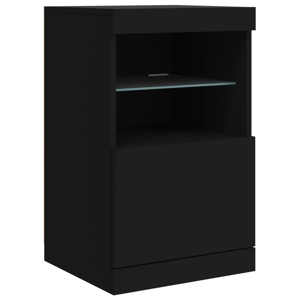 Credenza con Luci LED Nera 123x37x67 cm - homemem39
