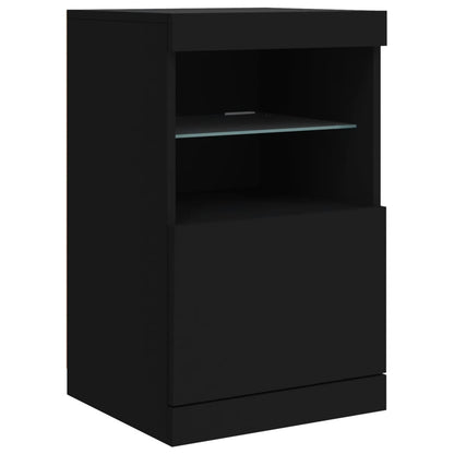 Credenza con Luci LED Nera 123x37x67 cm - homemem39