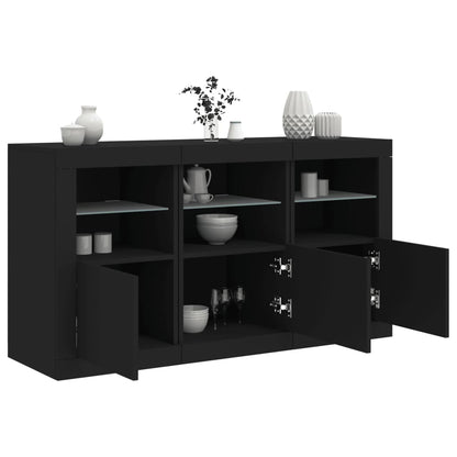 Credenza con Luci LED Nera 123x37x67 cm - homemem39
