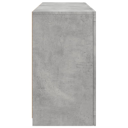 Credenza con Luci LED Grigio Cemento 123x37x67 cm