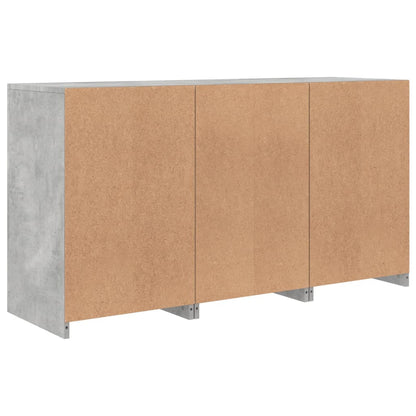 Credenza con Luci LED Grigio Cemento 123x37x67 cm - homemem39