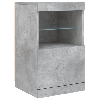 Credenza con Luci LED Grigio Cemento 123x37x67 cm