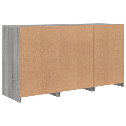 Credenza con Luci LED Grigio Sonoma 123x37x67 cm - homemem39