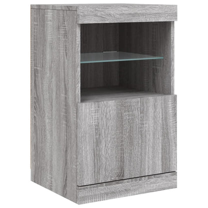 Credenza con Luci LED Grigio Sonoma 123x37x67 cm