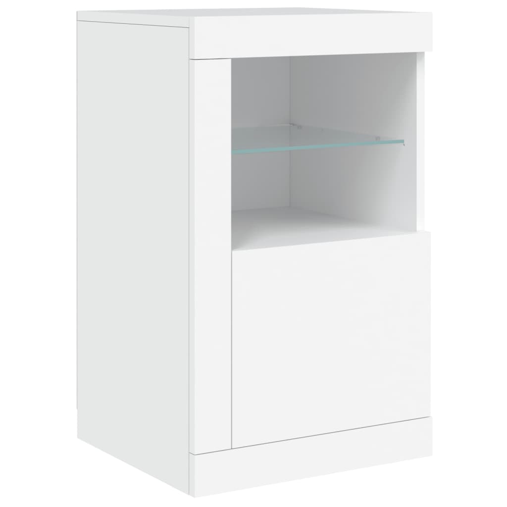 Credenza con Luci LED Bianca 142,5x37x67 cm - homemem39