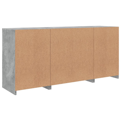 Credenza con Luci LED Grigio Cemento 142,5x37x67 cm