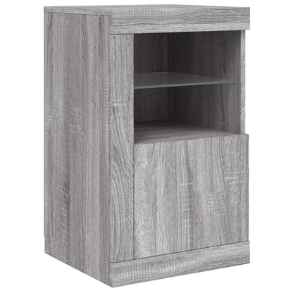 Credenza con Luci LED Grigio Sonoma 142,5x37x67 cm