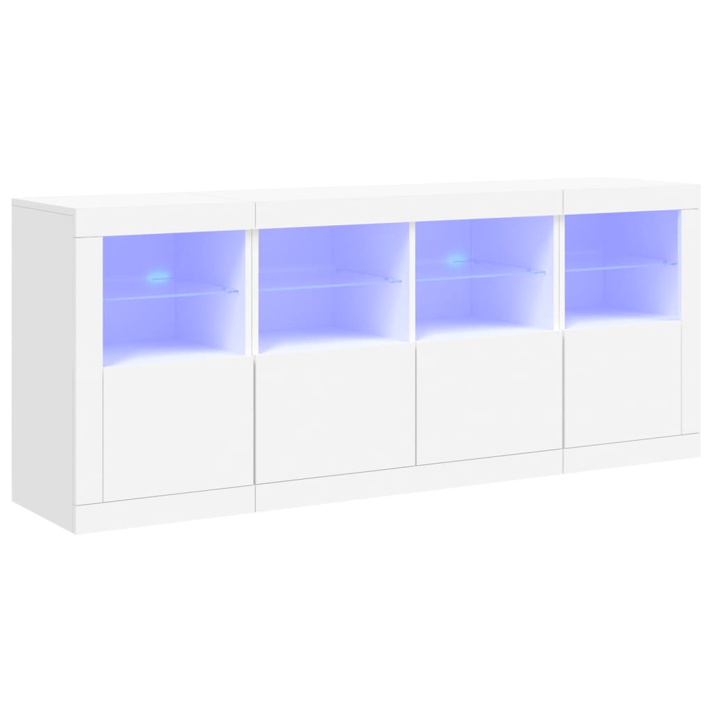 Credenza con Luci LED Bianca 163x37x67 cm - homemem39