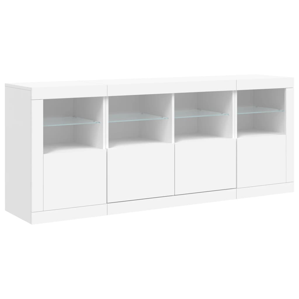 Credenza con Luci LED Bianca 163x37x67 cm - homemem39