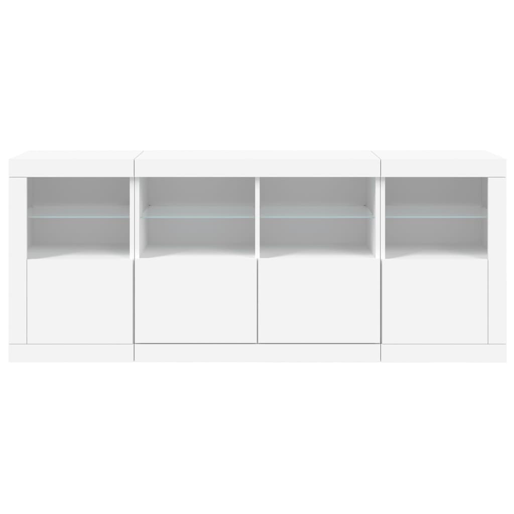Credenza con Luci LED Bianca 163x37x67 cm - homemem39