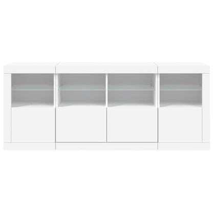 Credenza con Luci LED Bianca 163x37x67 cm - homemem39