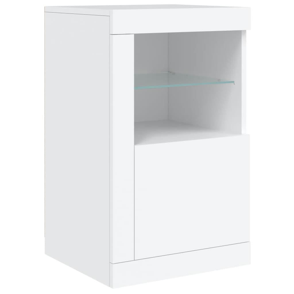 Credenza con Luci LED Bianca 163x37x67 cm - homemem39