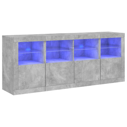 Credenza con Luci LED Grigio Cemento 163x37x67 cm - homemem39