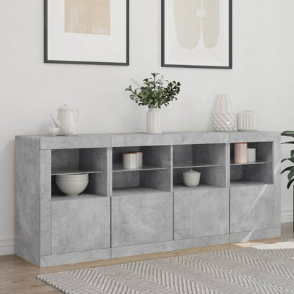 Credenza con Luci LED Grigio Cemento 163x37x67 cm - homemem39