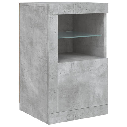 Credenza con Luci LED Grigio Cemento 163x37x67 cm