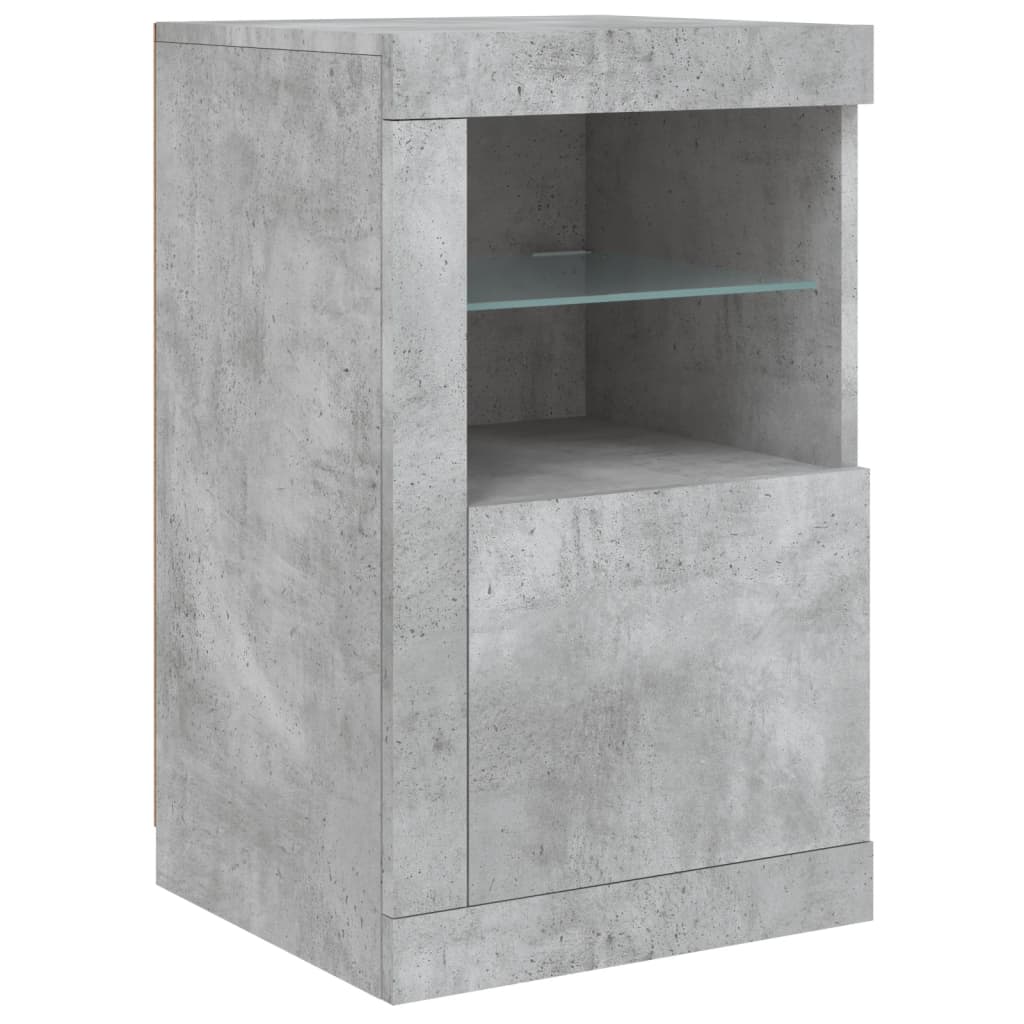 Credenza con Luci LED Grigio Cemento 163x37x67 cm - homemem39