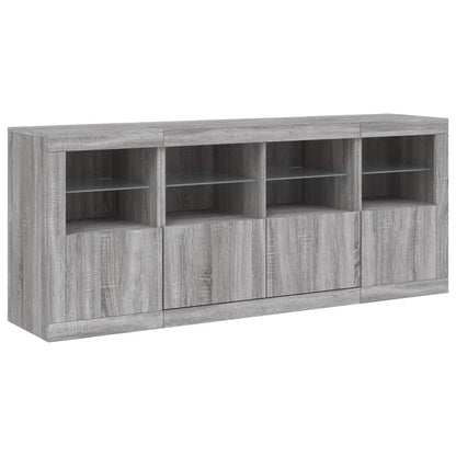 Credenza con Luci LED Grigio Sonoma 163x37x67 cm - homemem39