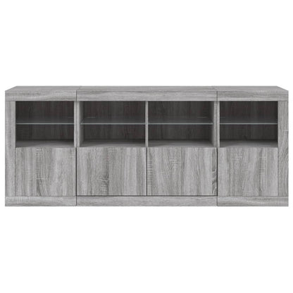 Credenza con Luci LED Grigio Sonoma 163x37x67 cm - homemem39