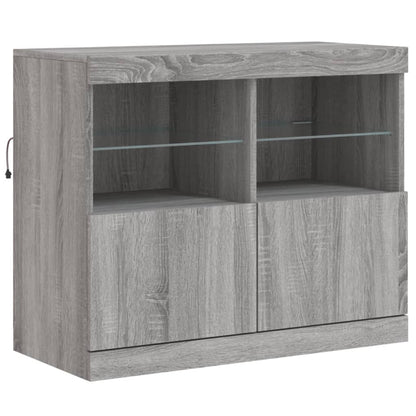 Credenza con Luci LED Grigio Sonoma 163x37x67 cm