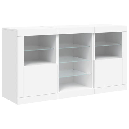 Credenza con Luci LED Bianca 123x37x67 cm - homemem39