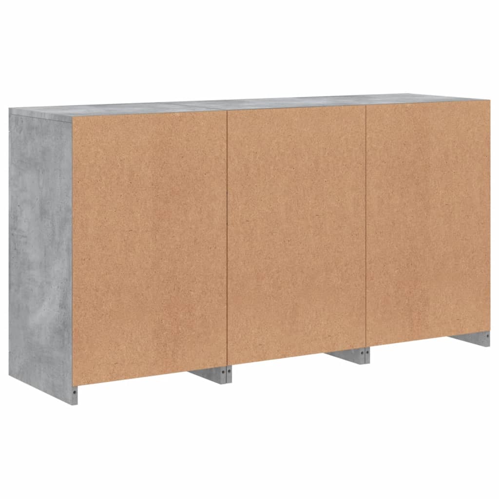 Credenza con Luci LED Grigio Cemento 123x37x67 cm - homemem39