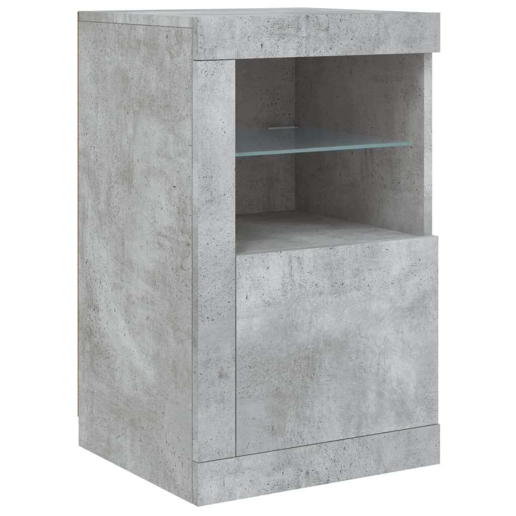 Credenza con Luci LED Grigio Cemento 123x37x67 cm - homemem39