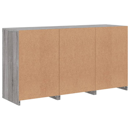 Credenza con Luci LED Grigio Sonoma 123x37x67 cm