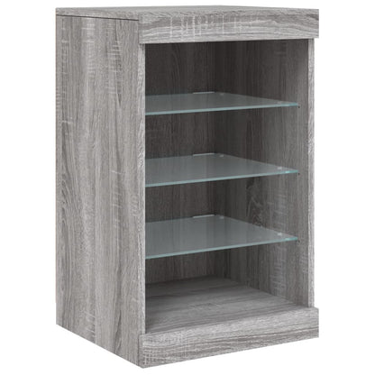 Credenza con Luci LED Grigio Sonoma 123x37x67 cm - homemem39