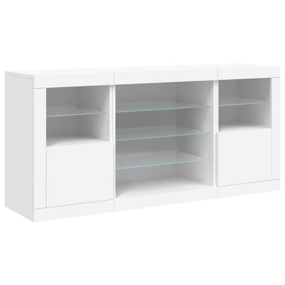 Credenza con Luci LED Bianca 142,5x37x67 cm - homemem39