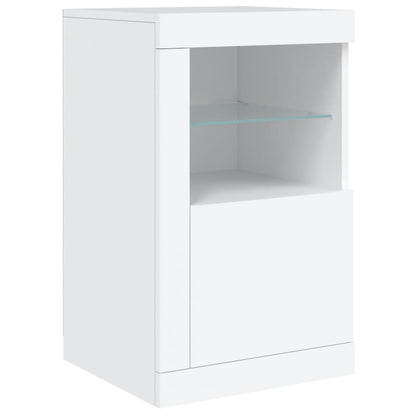 Credenza con Luci LED Bianca 142,5x37x67 cm - homemem39