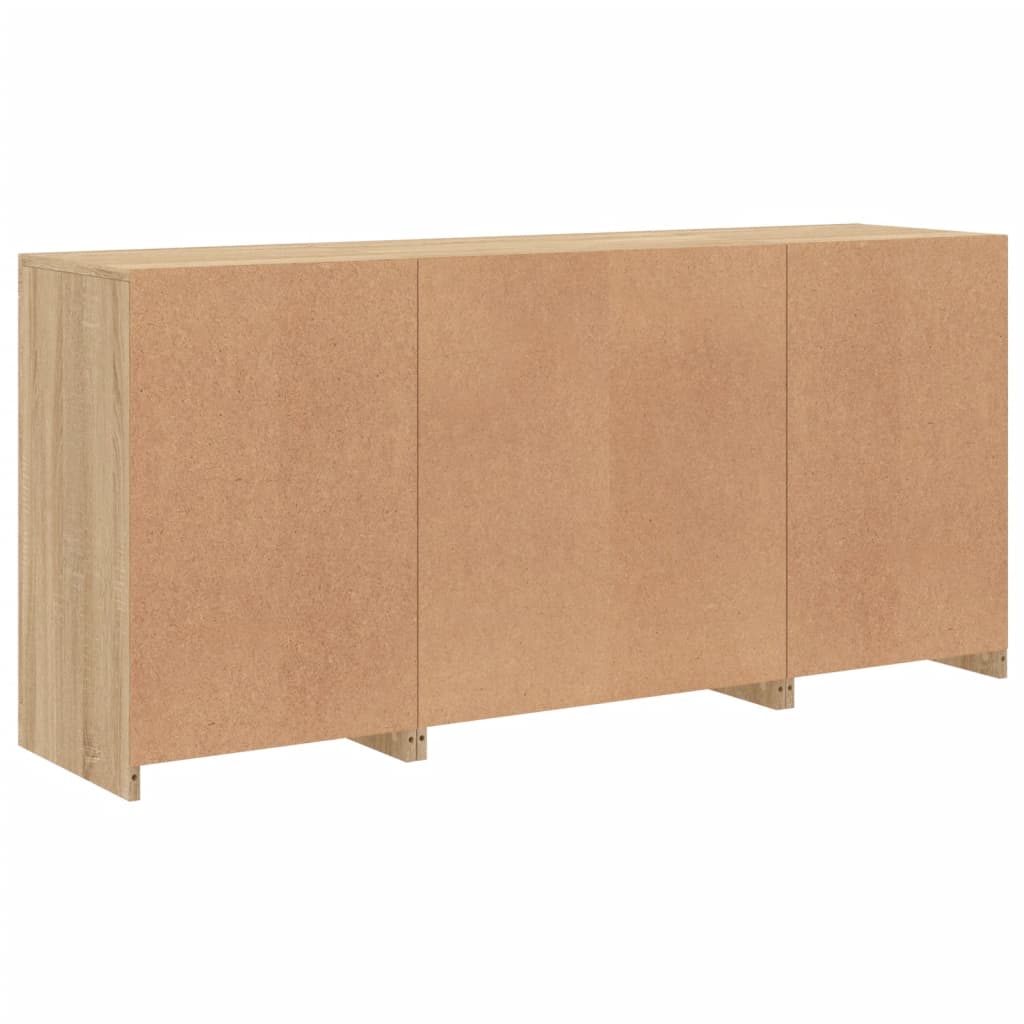 Credenza con Luci LED Rovere Sonoma 142,5x37x67 cm - homemem39