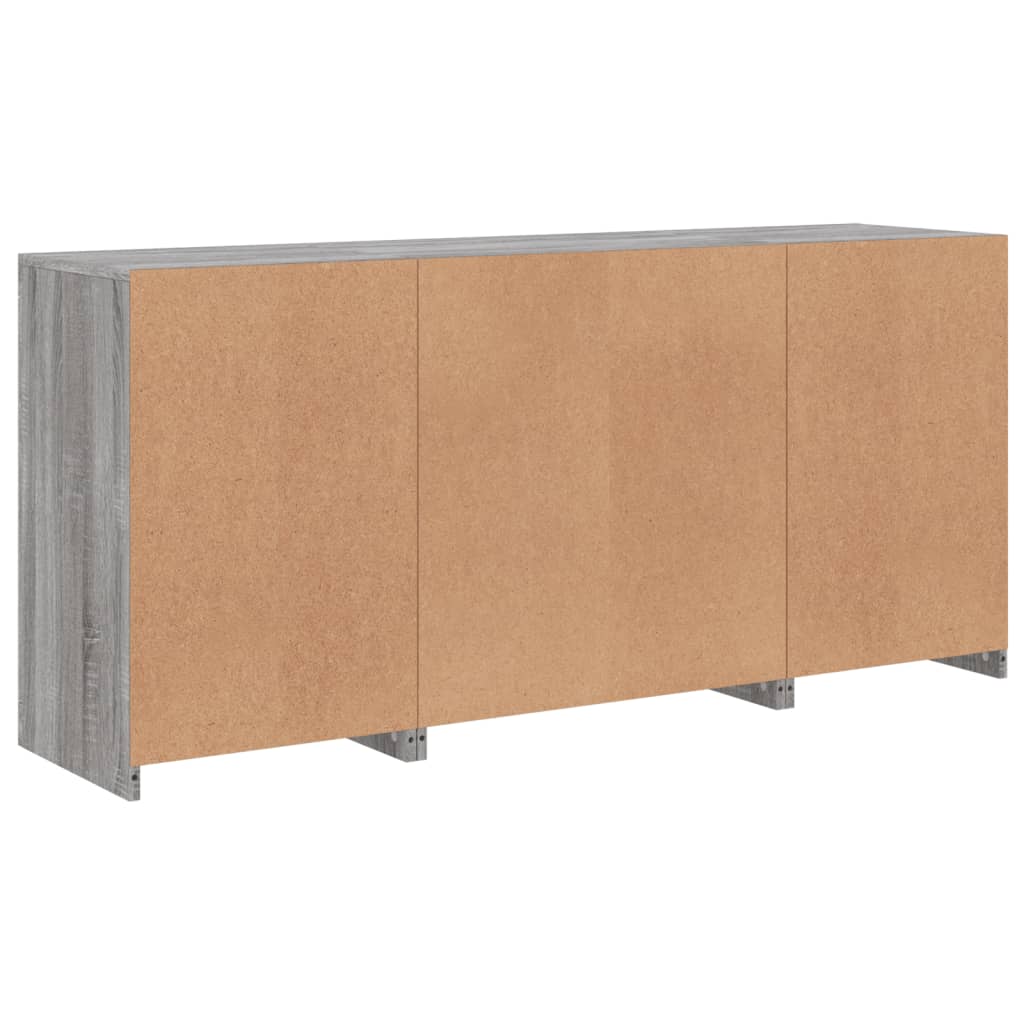 Credenza con Luci LED Grigio Sonoma 142,5x37x67 cm - homemem39