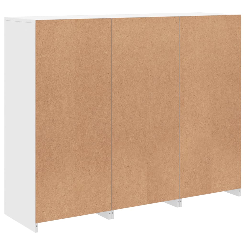 Credenze con Luci LED 3 pz Bianche in Legno Multistrato - homemem39