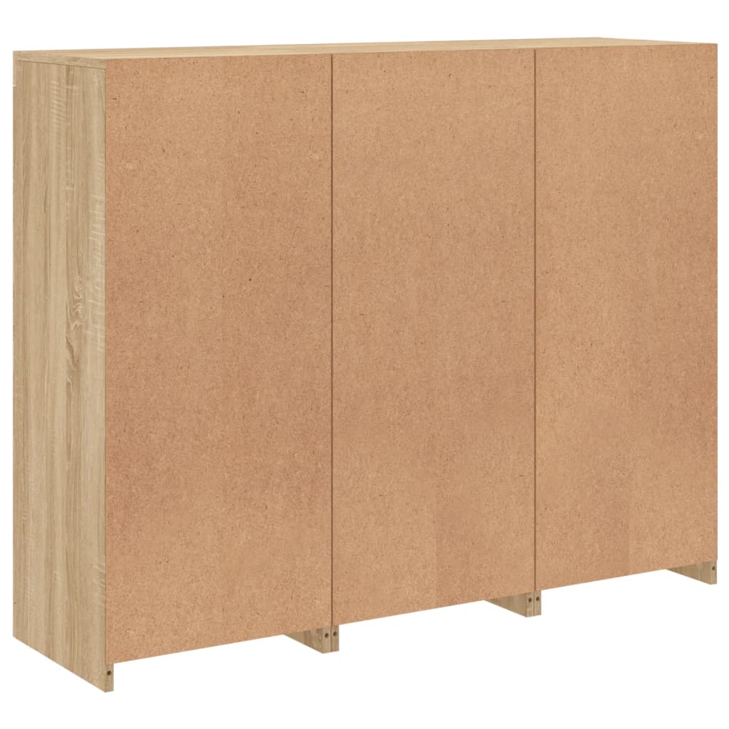 Credenze con Luci LED 3 pz Rovere Sonoma in Legno Multistrato - homemem39