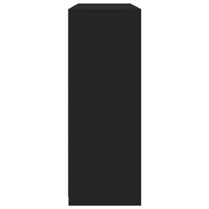 Credenze con Luci LED 3 pz Nere in Legno Multistrato - homemem39