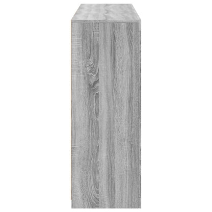 Credenze con Luci LED 3 pz Grigio Sonoma in Legno Multistrato