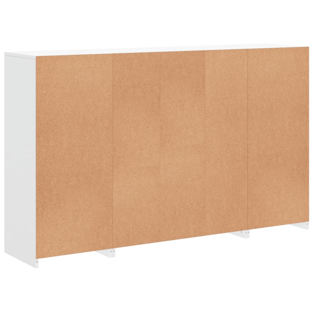 Credenze con Luci LED 3 pz Bianche in Legno Multistrato