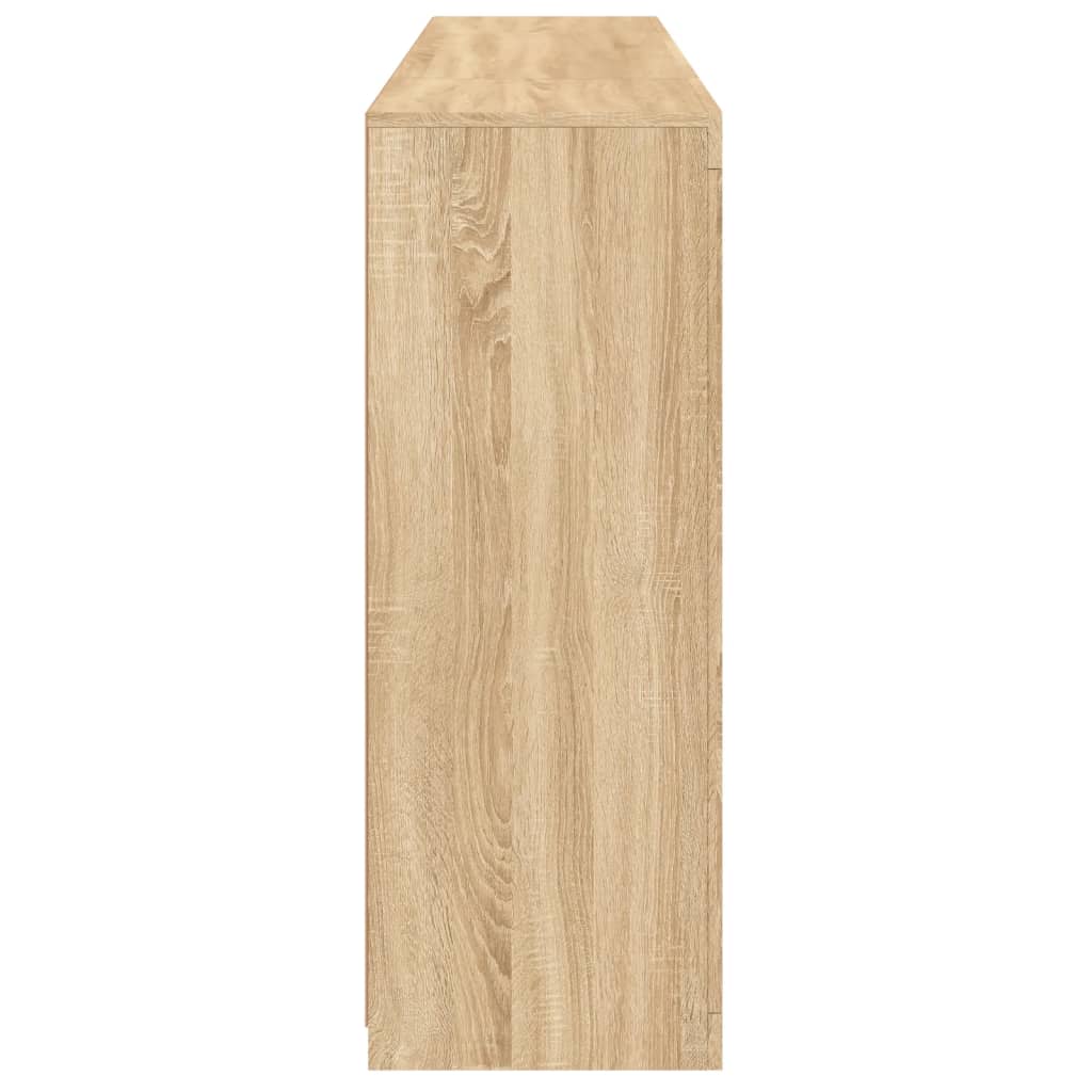 Credenze con Luci LED 3 pz Rovere Sonoma in Legno Multistrato