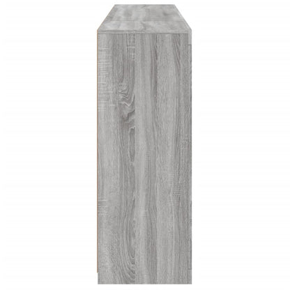 Credenze con Luci LED 3 pz Grigio Sonoma in Legno Multistrato