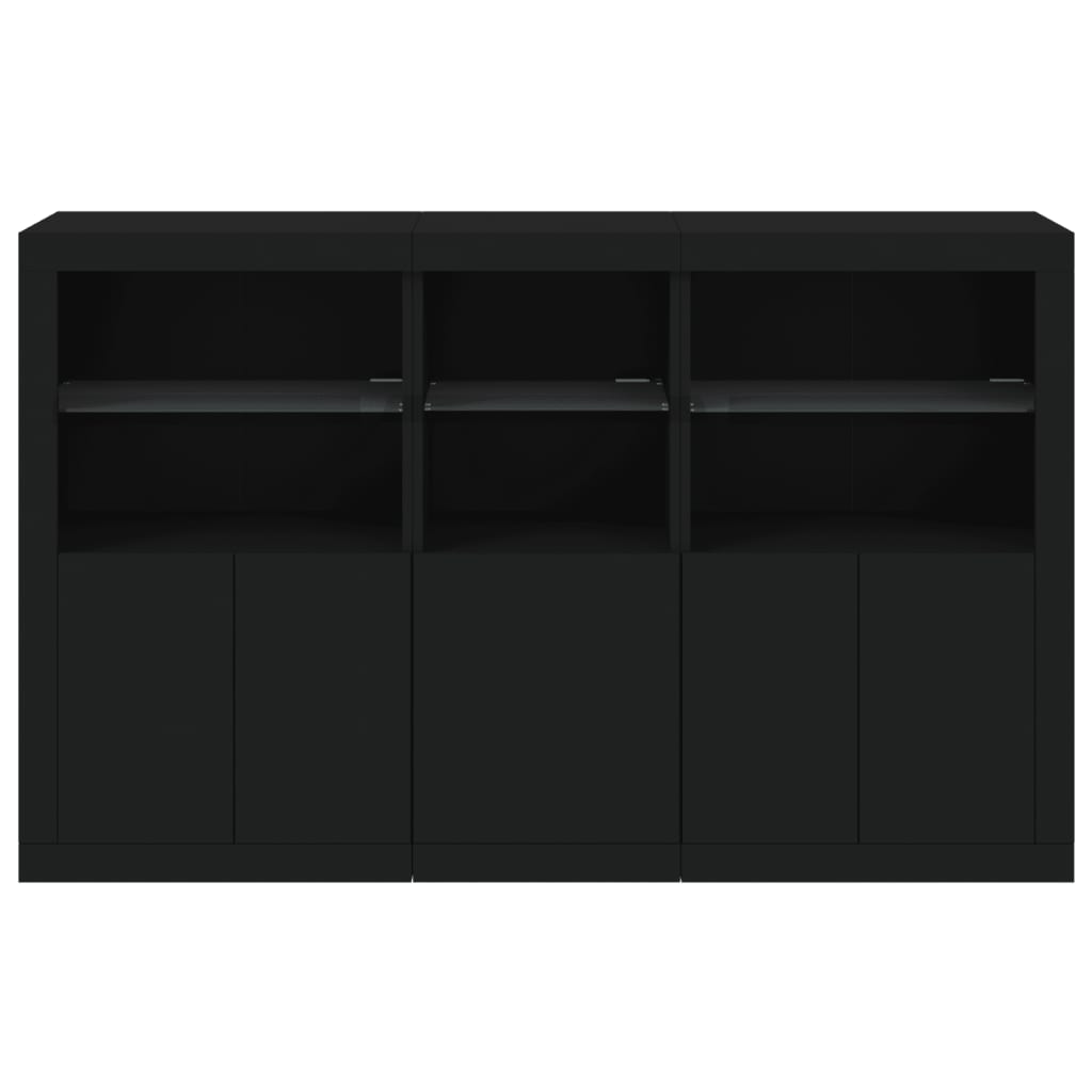 Credenza con Luci LED Nera 162x37x100 cm - homemem39