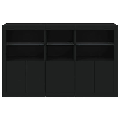 Credenza con Luci LED Nera 162x37x100 cm - homemem39