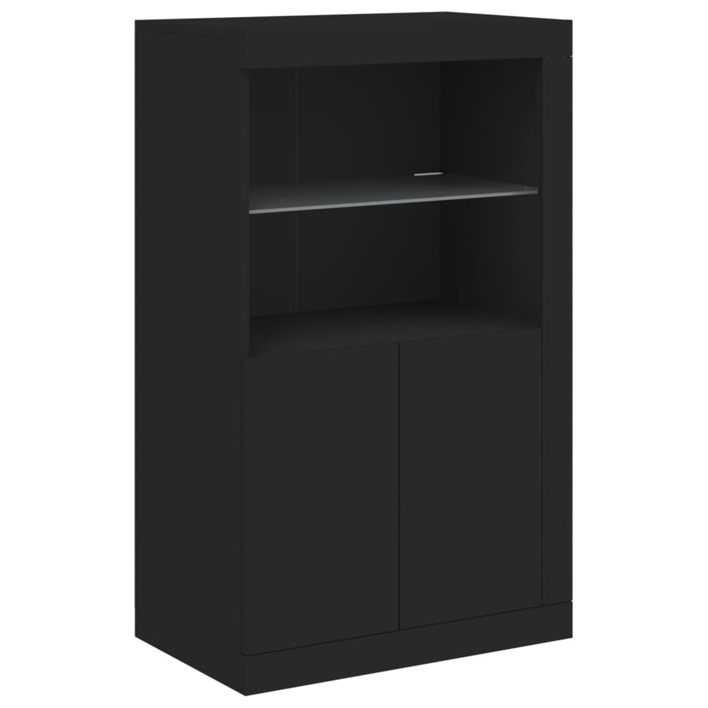 Credenza con Luci LED Nera 162x37x100 cm - homemem39
